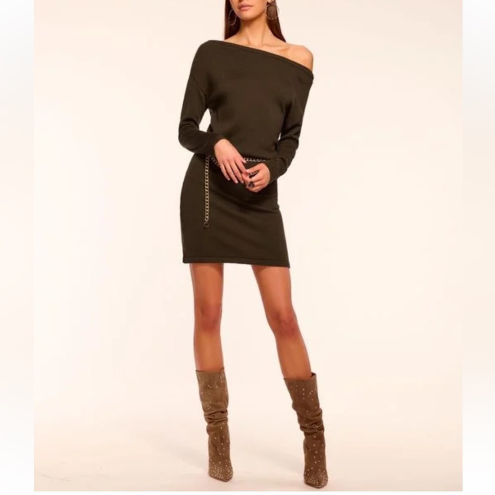 Ramy Brook Chance off the shoulder sweater dress mini XXS